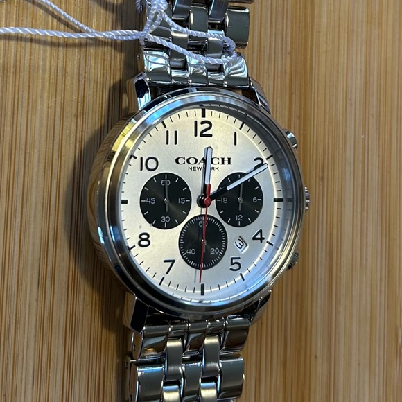 Coach Harrison Watch With 42mm Silver Chronograph Face & Silver Bracelet - Picture 2 of 7